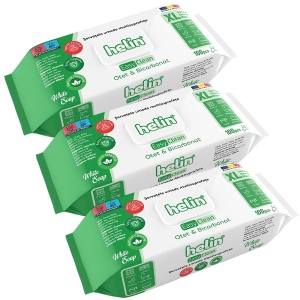 PACHET 3 X Servetele Umede Helin WHITE SOAP Multisuprafete cu Otet si bicarbonat, 100 Buc, igienice, fara clor