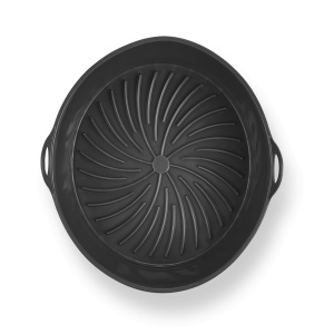 Tava Copt Pliabila Perilla Din Silicon, Rotunda, Potrivita Pentru Air Fryer, Microunde, Cuptor, Frigider, Manere, Rezistenta La Temperaturi Inalte, Usor De Curatat, Reutilizabila, Negru - Img 3