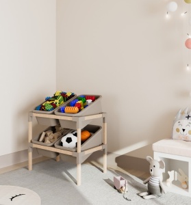 Organizator jucarii cu cosuri din plastic, 78x45x30 cm - Img 2