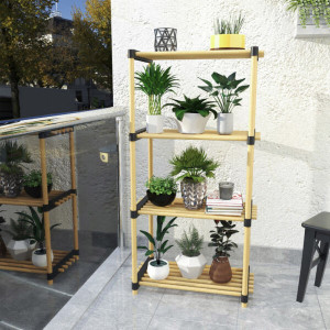 Raft modular RF.5604, etajera 4 polite, lemn, 56x28x93 cm, natural - Img 4