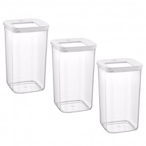 Set 3 Cutii pentru alimente VA™ VP.314, 3x1000 ml, Transparent si Alb - Img 2