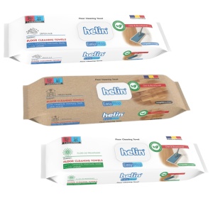SET 3 X Servetele umede pentru mop si suprafete multiple Helin MIX cu bicarbonat si otet alb 3 X 36 bucati, fara clor si coloranti