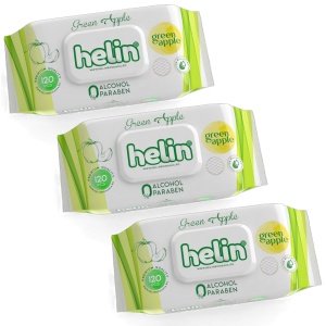 Set servetele umede Helin, aroma Mar Verde, 3 pachete x 120 bucati