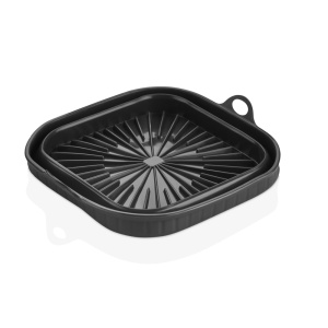 Tava Copt Pliabila Perilla Din Silicon, Potrivita Pentru Air Fryer, Microunde, Cuptor, Frigider, Manere, Rezistenta La Temperaturi Inalte, Usor De Curatat, Reutilizabila, Negru - Img 2