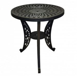 Set mobilier gradina, terasa, balcon Niovel® Bistro Negru, masa cu 2 scaune, model fonta, 65x72, Plastic - Img 2