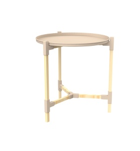 Masuta cafea Scandinavian, metal cu lemn, 46x49x51.5 cm