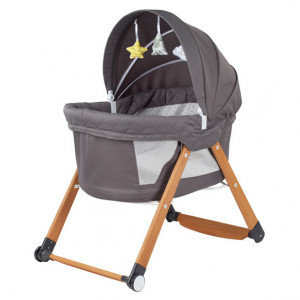 Patut Pliabil 2 in 1 pentru Bebelusi QUERO Larin, Lemn, 97X63X73 cm