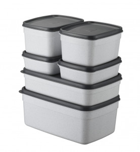 Set 6 caserole cu capac VA™ VP.049, 2X1 lt, 2x2 ltl, 3 lt, 5lt, Anthracit