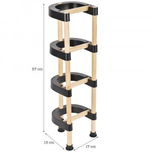 Suport hartie igienica, Niovel ® 8102, 4 compartimente, lemn, 17 x 15 x 57 cm, - Img 3