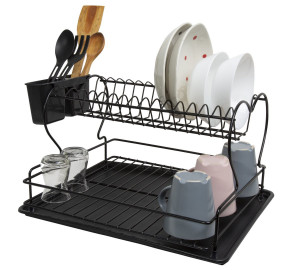 Suport uscator de vase Perilla N2 Black, 44x35x26 cm