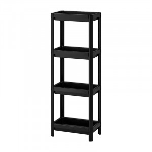 Organizator Universal cu 4 rafturi, pentru bucatarie sau baie, Negru, 23x36x100 cm