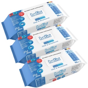 PACHET 3 X Servetele Umede Helin FRESH HOME Multisuprafete cu Otet si bicarbonat, 100 Buc, igienice, fara clor