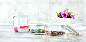 Set 3 Cutii pentru alimente VA™ VP.329, 3x350 ml, Transparent si Alb - Img 2