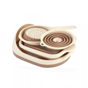 Set Strecuratoare din silicon pliabila VA™ VP-155, 4 piese, Bej
