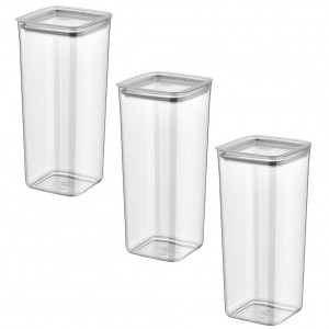 Set 3 Cutii pentru alimente VA™ VP.266 SUDE, 3x2000 ml, Transparent