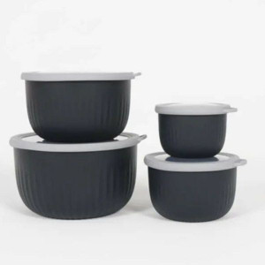 Set 4 caserole rotunde VA™ VP.048 LUX, 0.5, 1, 2, 3 lt, capac de vidat, Negru - Img 2