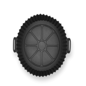 Tava De Protectie Din Silicon Perilla Pentru Air Fryer, Universala, Pentru Friteuza, Prajit, Copt, Reutilizabila, Rotunda, Negru - Img 2