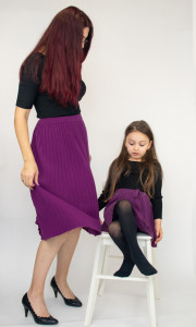 Fusta Plisata Merinos,Mauve Vintage - Img 5