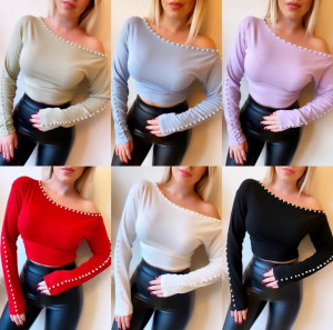 Bluza tendinte perle aplicate