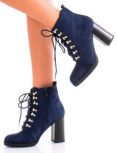 Botine toc gros varf rotund