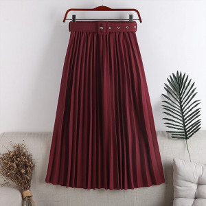 Fusta plisata casual eleganta lungime medie