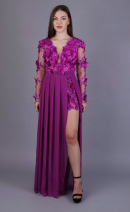 Rochie maneci lungi eleganta lunga 