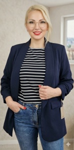 Sacou casual trendy bleumarin