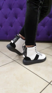 Ghete alb negru platforma siret trendy