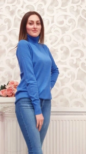 Maleta gat maneci lungi blue tricotaje trendy