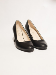 Pantofi fashion toc gros varf rotund