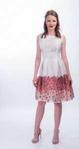Rochie croi clopot jos cambrat talie