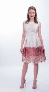 Rochie croi clopot jos cambrat talie
