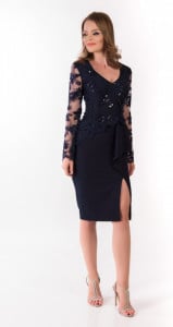 Rochie maneca lunga tull brodat
