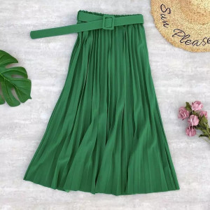 Fusta plisata casual eleganta elastica curea