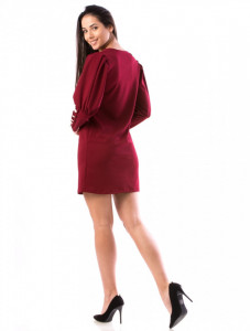 Rochie scurta casual manseta nasturi decorativi