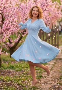 Rochie talie marcată decolteu în V