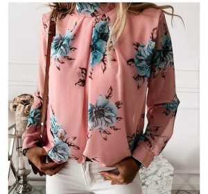 Bluza verde flori voal fashion