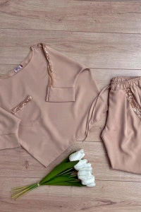 Compleu trendy doua piese bluza pantaloni