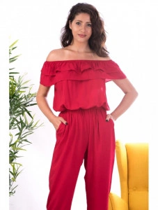 Salopeta croi lejer buzunare volanase fashion