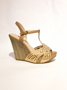 Sandale imitatie piele platforma perforate