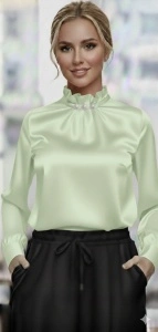 Bluza verde deschis saten