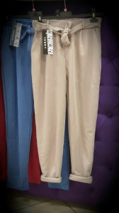 Pantaloni capucino buzunare cordon casual