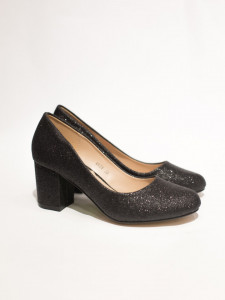 Pantofi toc gros sclipici