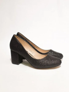 Pantofi toc gros sclipici