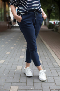 pantaloni elastici bleumarin