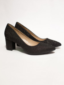 Pantofi toc gros varf ascutit