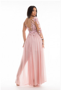 Rochie lunga eleganta crepatura detalii fashion