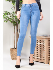 Blugi denim bleu fashion buzunare