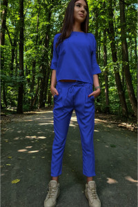 Compleu albastru bluza pantalon
