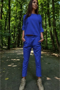 Compleu albastru bluza pantalon